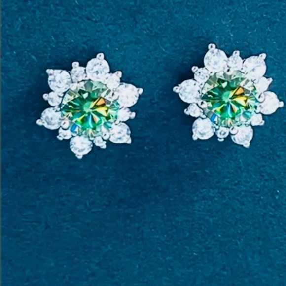 MOISSANITE Necklace & Earring Set 2 Carat t.w - Picture 2 of 4